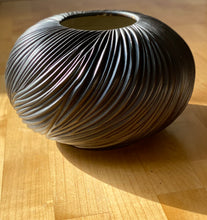 Load image into Gallery viewer, *Pre-order* Obsidian black carved moon jar