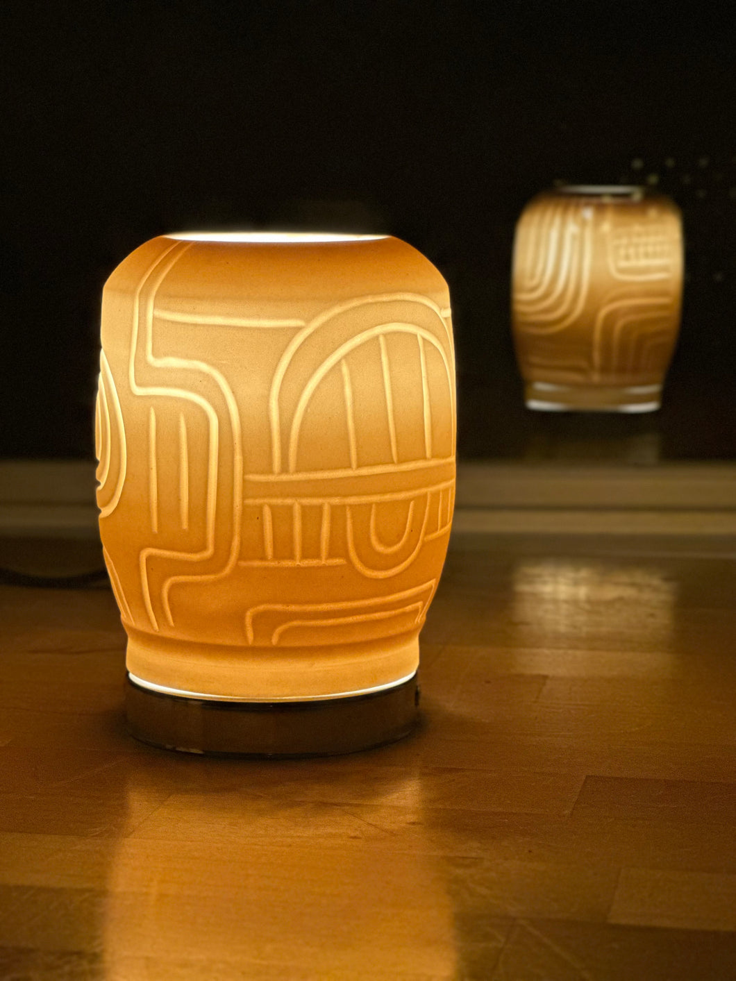 Carved luminary with base