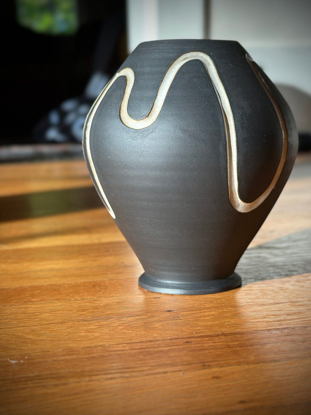 Carved wavy vase