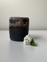 Load image into Gallery viewer, *Pre-Order* Black vase with white crackle glaze
